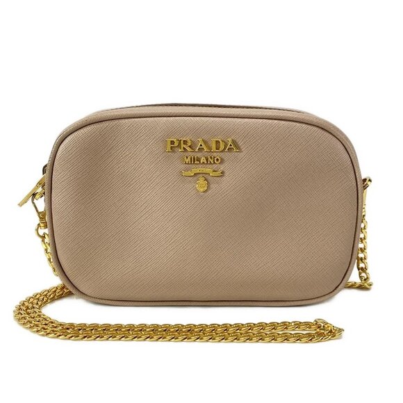 PRADA - Pink Beige Saffiano Leather Shoulder Bag 769-081425 - Picture 1 of 14